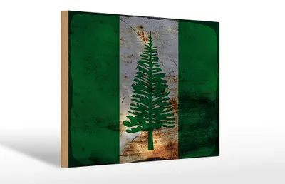 Produktbild von Holzschild Flagge Norfolkinsel 30x20cm Flag Rost
