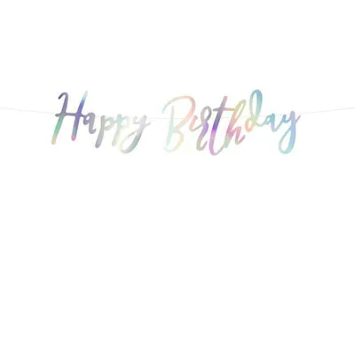 Produktbild von Happy Birthday Girlande irisierend