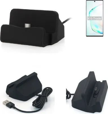 Produktbild von K-S-Trade Docking-Station kompatibel mit Samsung Galaxy Note10+ Exynos Ladestation Dock Ladegerät Docking Station Tischständer Ständer inkl. USB