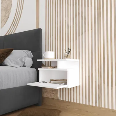 Produktbild von Venus Wand-Nachttisch Pine Platzsparend Design mit 2 Farbe