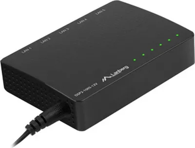 Zdjęcie produktu dla Lanberg DSP2-1005-12V, Nie zarządzany, Gigabit Ethernet (10/100/1000)