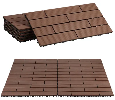 Productafbeelding van Ikodm WPC terrastegels, 30x60 cm, roodbruin, 60 stuks, 10 m², kliktegels voor tuin en balkon