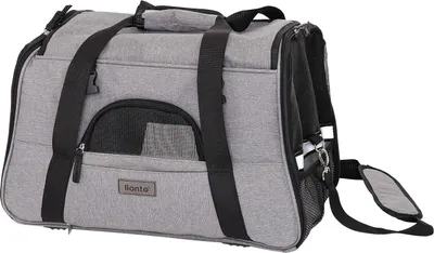 Produktbild von Tragetasche Katze und Hund - Transporttasche - Reisetasche - Hund - Katze - Reisetasche für Haustiere - 32x50x27cm - Grau