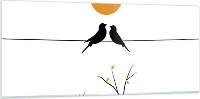 Produktbild von Bilder auf glas - Einteilig - Bild Vögel Sonne - 120x50cm - Glasbilder - Wandbilder - Bilder - zum Aufhängen bereit - Wanddekoration aus Glas - Glas Bilder - Wandbild auf Glas - GAB120x50-4772