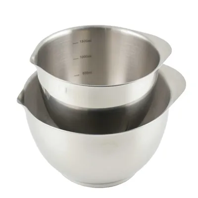 Image de Rosti Bol à mélanger Set en acier inoxydable Bol à pâtisserie Bol Margrethe 2 pièces 245120