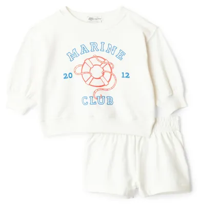 Immagine prodotto di A. Essentials x Sofia Grainge: set unisex per bambini, composto da felpa e pantaloncini