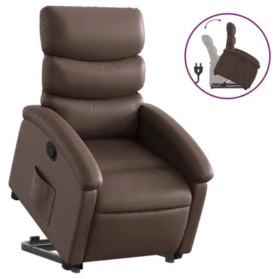 Image de vidaXL Fauteuil relax avec releveur Marron Similicuir