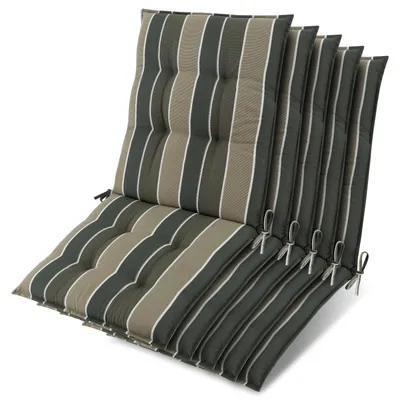 Produktbild von Beautissu 5er Set Sun-NL Niederlehner Auflage 105x50x8cm Grün-Gestreift