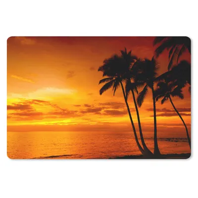 Produktbild von MuchoWow® Mauspad Mousepad Palme - Sonnenuntergang - Tropisch - Orange - Meer 27x18 cm - Mousepads - Maus Mat - Pad - Mausunterlage - Büroartikel - Desk Matten