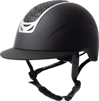 Produktbild von Horze Arix II Reihelm mit Kristallverzierung, Schwarz, 55-57