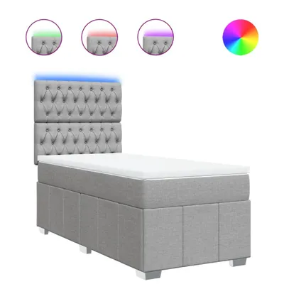Produktbild von vidaXL Boxspringbett mit Matratze Hellgrau 90x200 cm Stoff