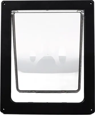 Image de Grande porte pour chien, porte pour animaux, porte pour chat, porte intérieure pour animaux, porte extérieure pour animaux, porte noire pour animaux