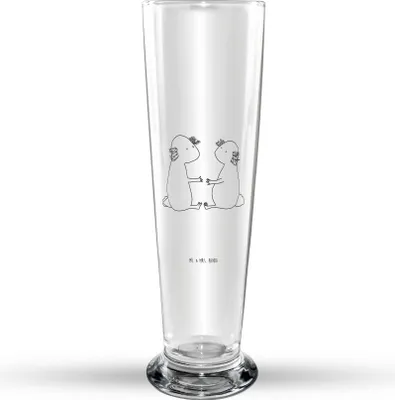 Produktbild von Mr. & Mrs. Panda Bier Glas Axolotl Liebe - Transparent - Geschenk, Weißbierglas, Lurch, Weizenbier, Bierglas, Mr Mrs Weizenglas, Weizen, Valentinstag