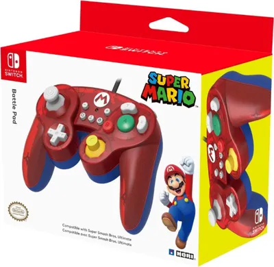 Produktbild von Hori Battle Pad (Mario) Blau, Rot, Durchscheinend USB Gamepad Nintendo Switch