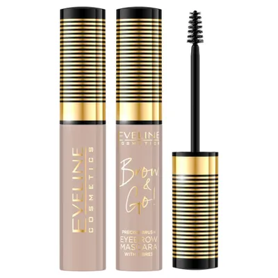 Zdjęcie produktu dla Eveline Cosmetics Brow & Go! Maskara do brwi z zagęszczającymi włókienkami 05 Taupe, 6 ml
