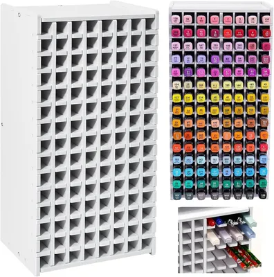 Image de Organisateur de stylos pour 120 stylos, porte-stylos, blanc, pour bureau