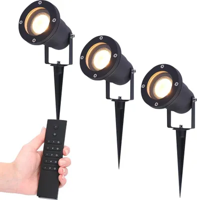 Produktbild von hoftronic LED Gartenstrahler 3er Set 4W 345lm 2700K Schwarz IP65