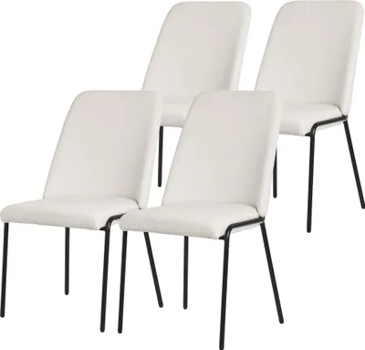 Obrázok produktu pre ML-Design stoličky do jedálne sada 4 béžových polyesterových kuchynských stoličiek s kovovými nohami stoličky do obývačky s operadlom čalúnené stoličky do jedálne kuchyne