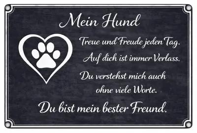 Produktbild von Blechschild 20x30cm Mein Hund Du bist mein bester Freund Schild Metallschild Hunde Deko Wanddeko Geschenk für Hundebesitzer AstraDesign