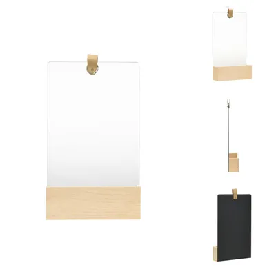 Image de vidaXL Miroir mural en bois massif de noyer, 23x39,5 cm - Miroir