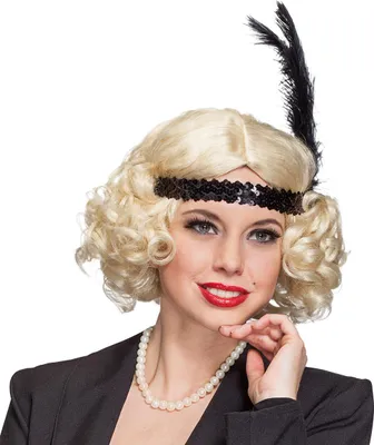 Produktbild von Perücke 20er Jahre blond mit Paillettenband