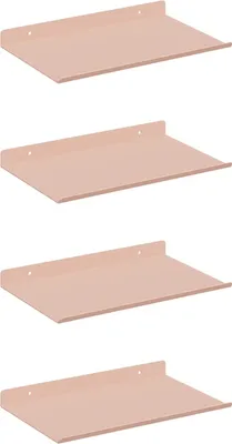 Immagine prodotto di vidaXL Mensola sospesa, 4 pezzi, rosa, 30 x 18 x 2,5 cm, acciaio