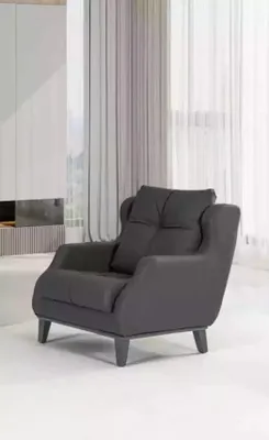 Produktbild von Arbeitzimmer Sessel Stil Modern Grau Polstersessel Designer Sitz Möbel
