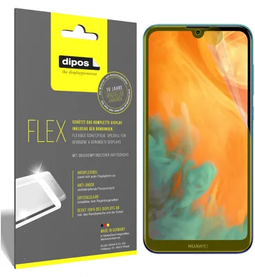 Produktbild von 3x Huawei Y7 Prime (2019) Schutzfolie Folie, 100% Displayabdeckung, dipos Flex
