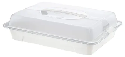 Produktbild von Rotho Tortenglocke COOL & FRESH - Tortenbehälter 43,5 x 29,5 x 11,0 cm - Kuchenhaube mit Kühlkissen - Kuchen Transportbox mit Verschlusssystem
