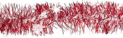 Produktbild von Weihnachtsgirlande Lametta 8cm x 2m inkl. Schneeflocken Rot / Weiß