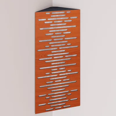 Zdjęcie produktu dla Zestaw 2 sztuk – wąska akustyczna pułapka basowa narożna z aksamitem | 50 x 23 x 10 cm | Odbicie – izolacja akustyczna | [WAVE – wiśnia | biały]