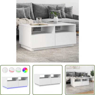 Imagen del producto de Mesa de centro Living Store con iluminación LED, color blanco, 90x49x40 cm