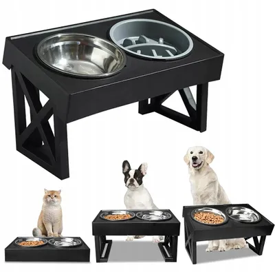 Produktbild von Hundestrategie Futternapf Verstellbar Doppel Napfständer Metall