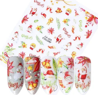Produktbild von 3D Nagel Sticker Nail Art Weihnachten Lebkuchenmann Aufkleber