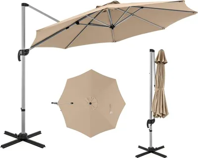 Produktbild von Sonnenschirm Ø325cm Ampelschirm mit Kurbel & Ständer UV-Schutz wasserabweisend