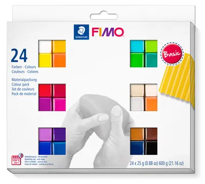 Zdjęcie produktu dla Staedtler FIMO 8023 C, Glinka do modelowania, Różne kolory, Dorosły, 24 szt., 110 °C, 30 min