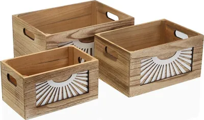 Image de Panier Versa Adda bois 26 x 18 x 36 cm 36 x 26 x 18 cm 31 x 21 x 26 cm 26 x 16 x 14 cm