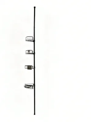 Immagine prodotto di Scaffale angolare telescopico - Scaffale portaoggetti - 4 ripiani - Altezza regolabile da 85 a 316 cm - Estensibile - Metallo - Nero