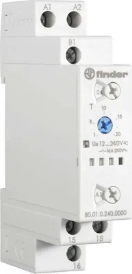 Image de Finder Relais temporisé multifonction 80.01.0.240.0000 80.01.0.240.0000 12 - 240 V DC/AC 1 inverseur 16 A Max. 400 V/AC (AC1) (80.01.0.240.0000)