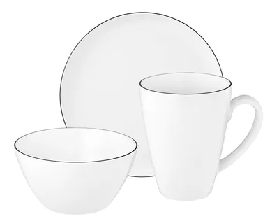 Produktbild von Seltmann Weiden Lido Black Line rund Frühstücksservice 18tlg.