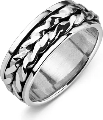 Produktbild von MATERIA by Matthias Wagner Anti Stress Anxiety Ring drehbar Silber 925 Größen 51 54 57 59 62 65 in Geschenkbox SR-1