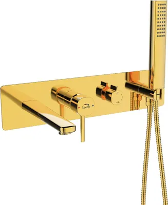 Immagine prodotto di Rubinetteria da incasso per vasca da bagno Laveo con set doccia POLA oro