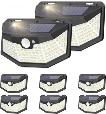 Zdjęcie produktu dla Zestaw 6 reflektorów solarnych, wodoodpornych, z 3 ustawieniami jasności, do ogrodów, ogrodzeń, tarasów i balkonów