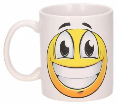 Produktbild von Kaffeebecher - Lacheln Emoticon lachelnd - 300 ml - Keramik - Becher