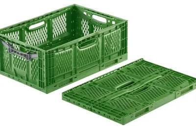 Image de Folding box 40x30x18cm openwork green