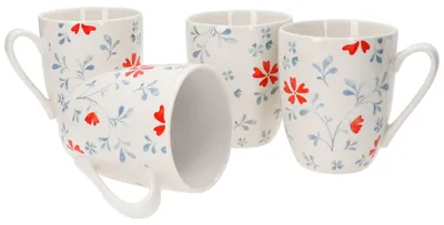 Zdjęcie produktu dla Ritzenhoff Julia flower blue zestaw 4 kubków do kawy 250ml filiżanka do herbaty kwiatowy wystrój