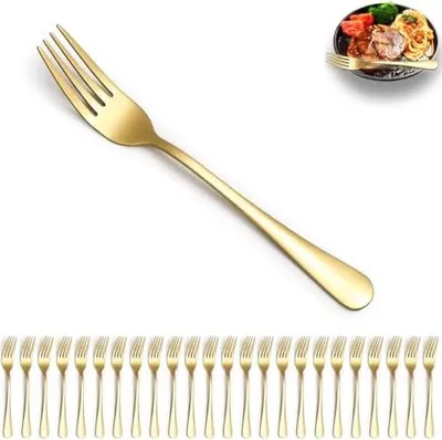 Produktbild von Gold Tafelgabeln 24 Stück, Edelstahl Titan Vergoldung Tischgabeln für Zuhause, Restaurant, Hochzeit, Partys, Veranstaltungen, täglichen Gebrauch