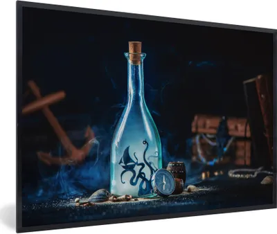 Produktbild von MuchoWow® MuchoWow® Gerahmtes Poster Märchenhafte Welt in einer Flasche 60x40 cm - Poster mit zchwarzem Bilderrahmen - Printing - Wanddeko Schlafzimmer