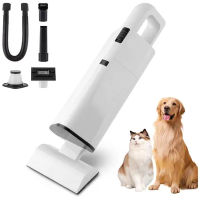 Produktbild von OKWISH Handstaubsauger, Handstaubsauger für Auto & Zuhause, 120W Kabelloser Staubsauger mit hoher Leistung, Ideal für Haustiere und Teppiche, Weiß, für gründliche Reinigung