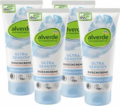 Produktbild von 4 x  alverde Naturkosmetik - Cremedusche Ultra Sensitiv (4 x 200 ml)